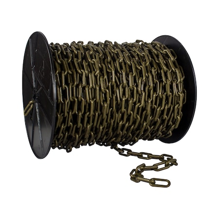 Mr. Chain 1.5" x 200' Khaki Gold Plastic Safety Chain - Reel 30107