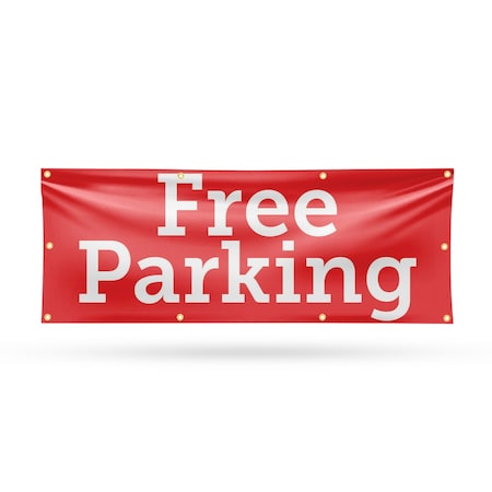 Signmission Free parking, 36 Inch x 96 Inch, Vinyl Banner B-96-30643
