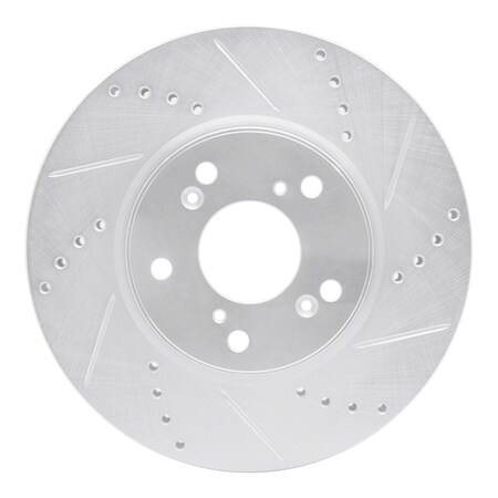 Dynamic Friction Co DFC Brake Rotor - Drilled and Slotted - Silver 631-59037R