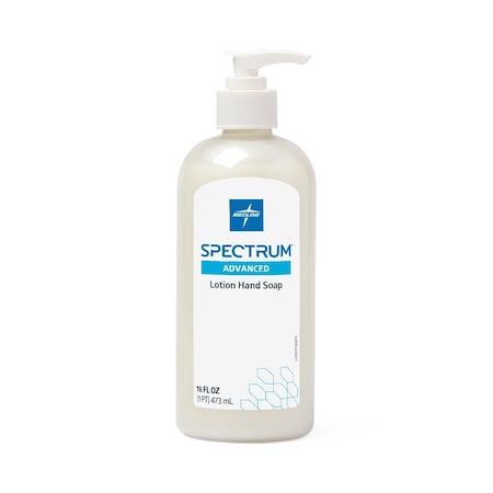 Medline Spectrum Advanced Lotion Hand Soap with Aloe Vera, Clean Scent, 16-oz. Pump Bottle HHSP16H