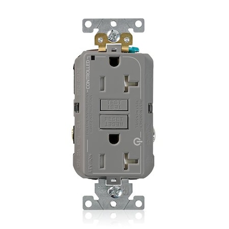 Leviton Plugs&Rcptcls, 20A, 125VAC, Gry, Polycarb G5362-2TG
