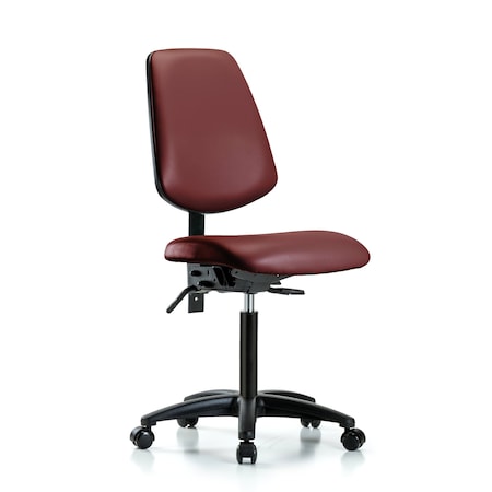 Blue Ridge Ergonomics Vinyl Chair, Med Bench, Med Back, Tilt, Casters, Borscht BR-VMBCH-MB-RG-T1-A0-NF-RC-8815