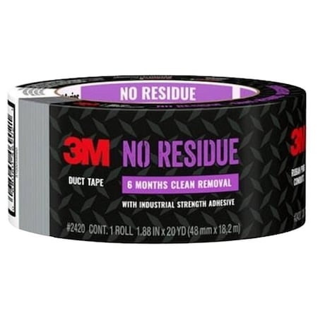 Scotch Tough Duct Tape, 25 yd L, 188 in W, Cloth Backing, Gray P2425