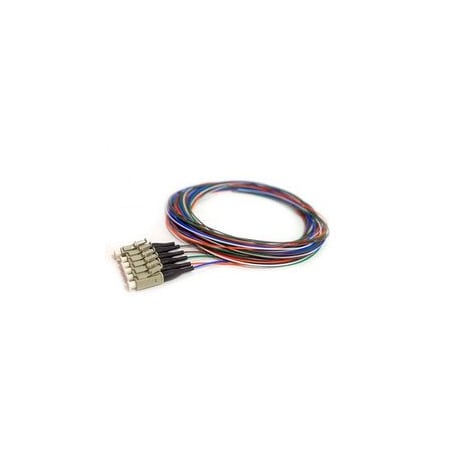 Cable Wholesale 6 Strand Fiber Pigtail, OM2 - 50/125, Multmode Black Boot LC/PC connectors, 3 meter 15F1-32006