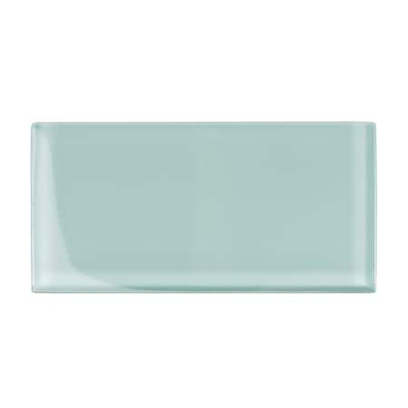 Apollo Tile Blizzard Blue 3 in x 6 in Glass Glossy Wall Subway 5 sqft/case, 40PK APLA88047 3X6A