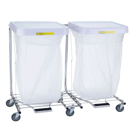 R&B Wire Products Double Medium Duty Hamper with Foot Pedal, 32" High 694/32