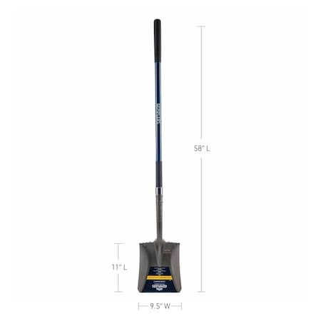 Gemplers Square Point Shovel with Extended Socket, Fiberglass Handle TS007G