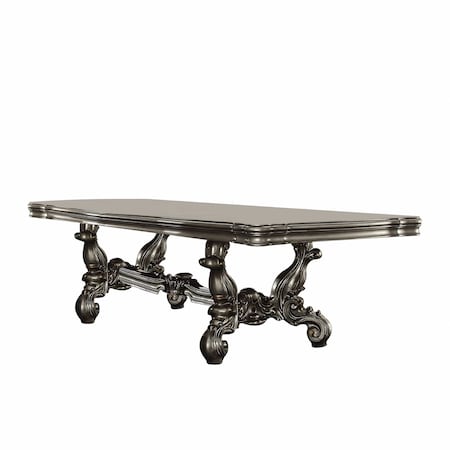Homeroots 46" Platinum Solid Wood Trestle Base Dining Table 348652