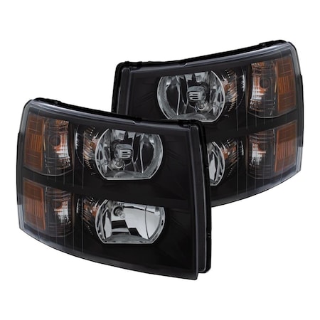 Strike3 Crystal Headlights for 2007-2013 Chevrolet Silverado - Black ST3878354