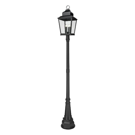 Z-Lite Raphael Sand Black 4 Light Outdoor Post Mounted Fixture 5029PHXLR-564P-BK