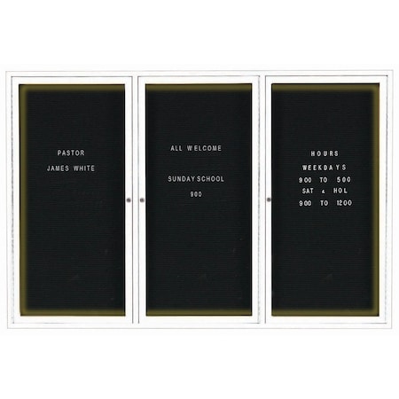 Aarco Illuminated Outdoor Enclosed Directory w/ Al Frame, Powder Coated White, 48''Hx72''W OADC4872-3IW