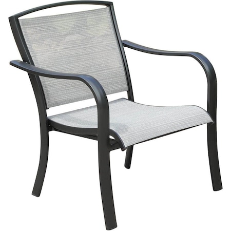 Hanover Foxhill All-Weather Commercial-Grade Aluminum Lounge Chair with Sunbrella Sling Fabric FOXHLSDCHR-1GMASH