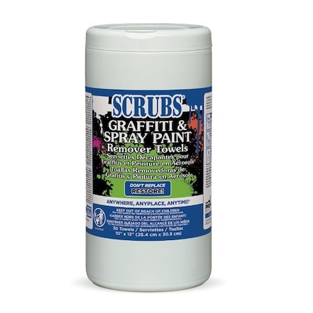 Scrubs Graffiti and Paint Remover Towels 30 Count 90130