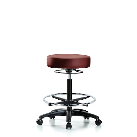 Blue Ridge Ergonomics Vinyl Stool, High Bench, Foot Ring, Casters, Taupe BR-VHBSO-RG-CF-RC-8815