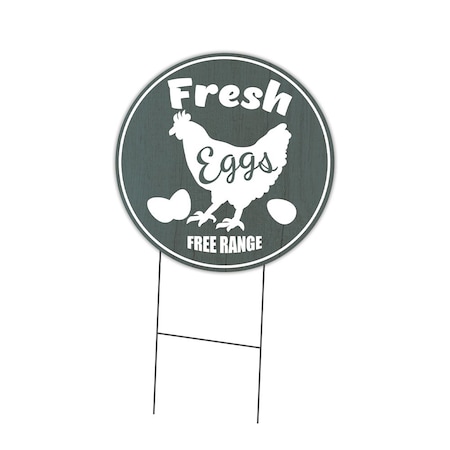 Signmission Farmers Market Fresh Eggs Double Sided Corrugated Plastic Circle Yard, C-24-CIR-DS-WS-Fresh Eggs C-24-CIR-DS-WS-Fresh Eggs