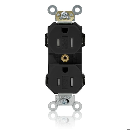Leviton Straight Blade Receptacle, 5-15R, 15 A, 125V AC, Self-Grounded MT562-SE