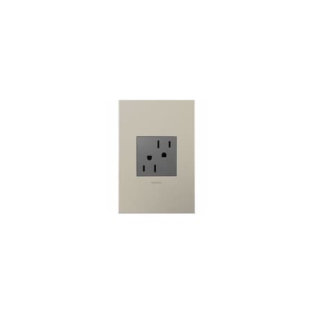 Legrand adorne 2-Module Outlet, 2 -Pole, 15 A, 125 V, Back Wiring, NEMA: 5-15R, Magnesium Silver ARTR152M4