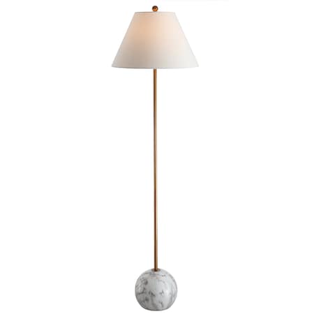 Jonathan Y Miami 63.5" Minimalist Resin/Metal LED Floor Lamp, Gold/White JYL3066A