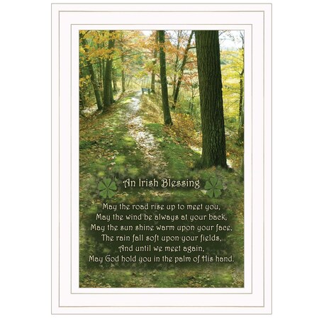 Homeroots Irish Blessing 1 White Framed Print Wall Art 406573