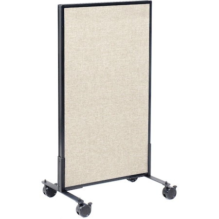 Global Industrial Interion Mobile Office Partition Panel, 24-1/4"W x 45"H, Tan 694952MTN