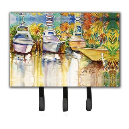 Carolines Treasures Blue Heron And Deep Sea Fishing Boats Leash and Key Holder JMK1051TH68