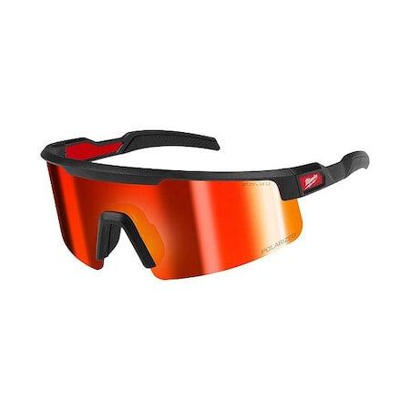 Milwaukee Tool Safety Glasses, Black, Nylon, Red 48-73-2501