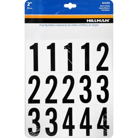 Hillman 2 in. Black Vinyl Self-Adhesive Number Set 0-9 35 pc 842284