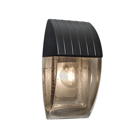 Besa Lighting Costaluz, Aqua Series Wall Sconce, Black/Smoke Bubble, 1x8W LED Filament AQUACP-SM-EDIL-BK