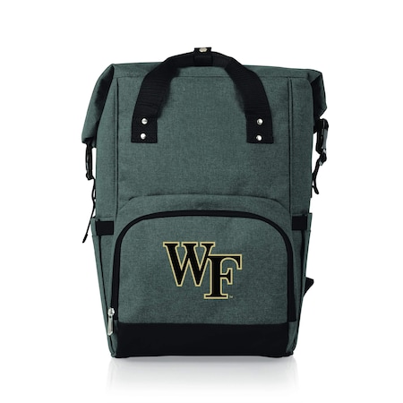 Picnic Time Family Of Brands NCAA Wake Forest Demon Deacons On The Go Roll-Top Backpack CoolerHeathered Gray 616-00-105-616-0