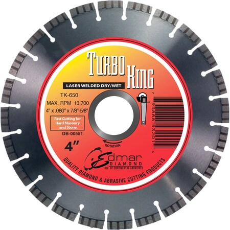 Continental Abrasives 16in x .125 x 1in-20mm Premium Segmented Turbo Blade DB-00576A