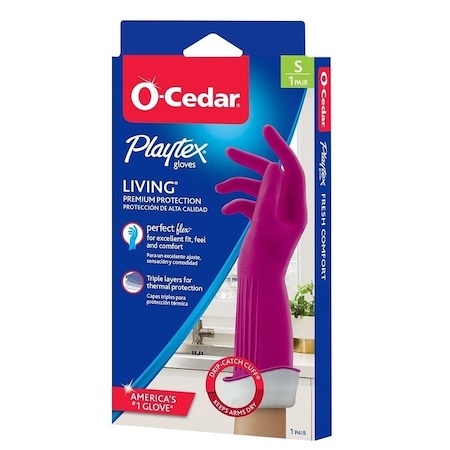 O-Cedar Playtex Living Reusable Gloves, S, Latex/Neoprene/Nitrile, Gray 166118