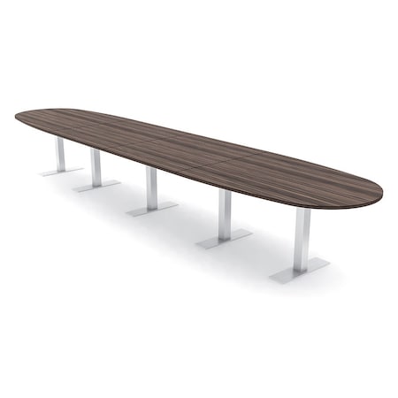 Skutchi Designs 18ft Conference Table With Power Unit | 18 Person Modular Boval Meeting Table | Harmony Series HAR-BOVL-48X216-T-H3041-NA