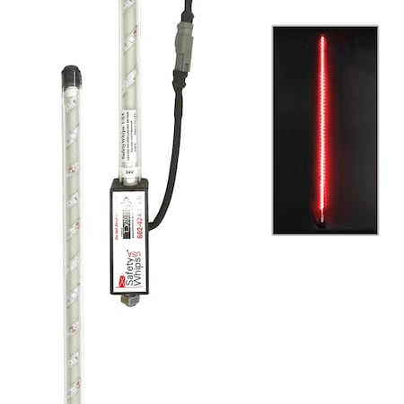 Safetywhips 3' Super Duty Fully Lit Red LED Whip SDL03R