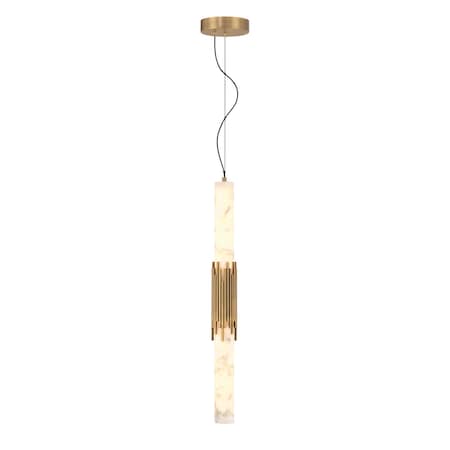 Euf Venna, Pendant , 29", Antique Brass, Alabaster 50354-023