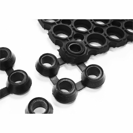 Floortex Connectors, Plastic, 2 in Thick, Black, 4 in W x 4 in L FB4OCTOCON