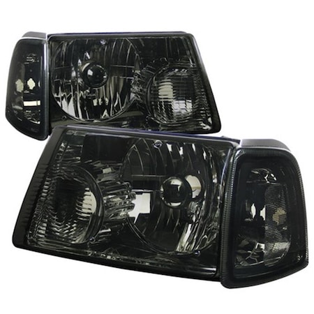 Overtime Smoke Euro Headlight with Corner for 01 to 11 Ford Ranger, 9 x 16 x 18 in. OV508448