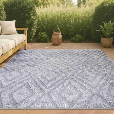 Jonathan Y Balansat Moroccan Diamond Light Gray 5 ft. x 8 ft. Indoor/Outdoor Area Rug IBZ100C-5