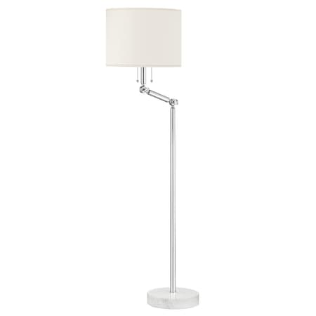 Hudson Valley Lighting Mark D. Sikes X Essex 2 Light Floor Lamp 14 In. Polished Nickel MDSL151-PN