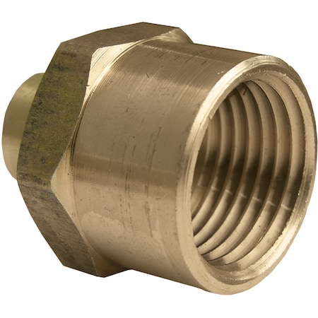 Westlake Pipe & Fittings 1/2'' FPTx3/8'' FPT Yellow Brass Reducing Coupling 17-9281