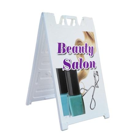 Signmission Beauty Salon, A-Frame & 2 Sign Inserts, Heavy-Duty Plastic Frame SBHD-C-2436-Beauty Salon