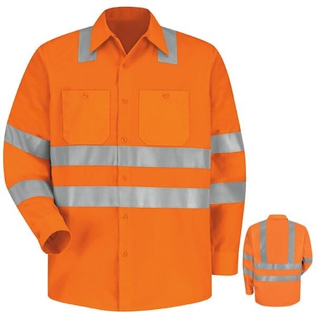 Red Kap Ls Hi-Viz Workshirt - Ansi Class 3, L SS14OF LN L