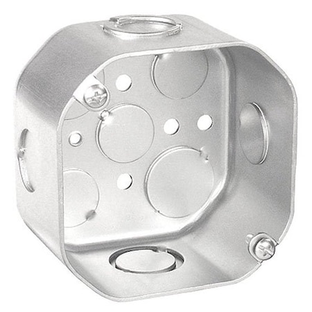 Southwire Octagon Box, 4 in OAW, 2-1/8 in OAD, 9-Knockout, Steel Housing Material 54171-S-UPC
