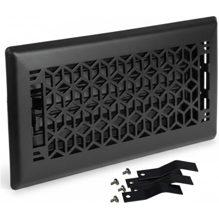 Sierra Grates 4 in. H X 14 in. W Powder Coat Steel, Textured Black Floor Register VEC414-BLK