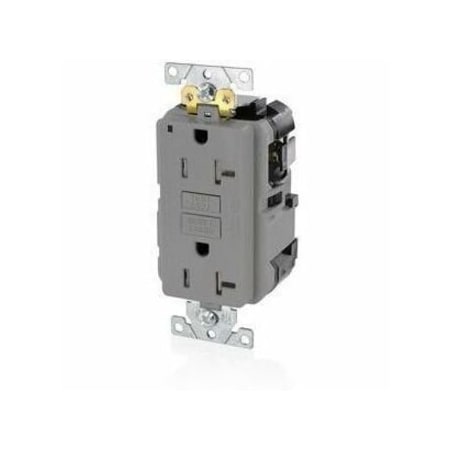 Leviton Lev-Lok GFCI 20A TR/PI Ind Gr Gray MGFT2-GY