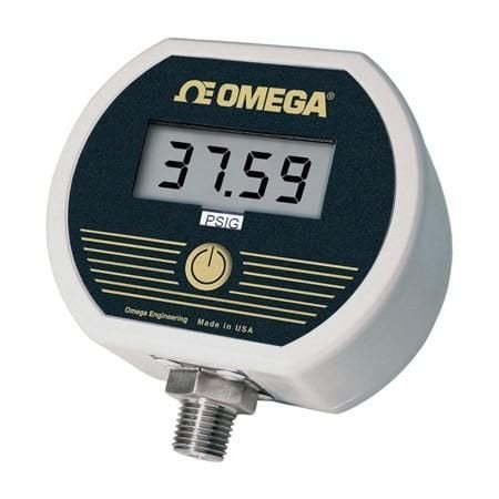 Omega Min/Max Digital Pressure Gauge, Vacuum, 0 inHg to 30 inHg, 0.25 %, 1/4 " NPT Male, 4 Digit, Battery DPG3500B-30INHGVAC