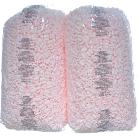 Bubblefast 3.5 cu ft bags Pink Anti-Static Packing Peanuts Popcorn made from 100% Recycled Material, 2PK 7P