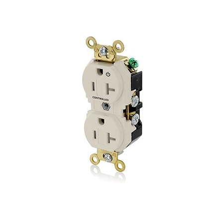 Leviton Extra Heavy Duty Controlled Duplex Receptacle 20 Amp, 125 Volt 5362-1PT