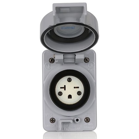 Leviton StrghtBladeRcptcl, 20A, 250VAC, Gry, Alum LNR96-4
