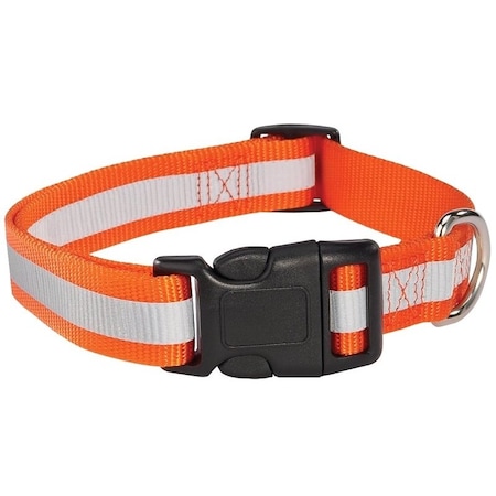 Boss Pet Guardian Gear Reflective Dog Collar, Buckle Link, 18 to 26 in L, 1 in W, Nylon, Orange ZA984 18 69