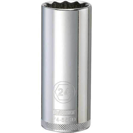 Dewalt Deep Socket, 1/2in, 12-Point, 24MM, DWMT74553OSP DWMT74553OSP